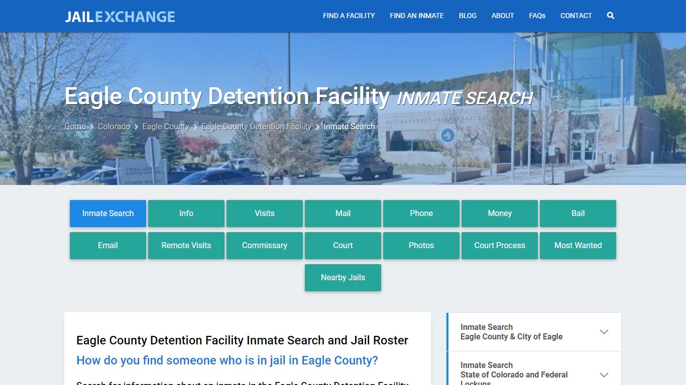 Eagle County Detention Facility Inmate Search - Jail Exchange